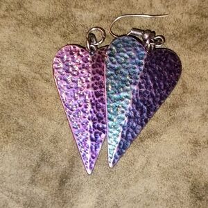 Elegant Purple Heart Earrings
